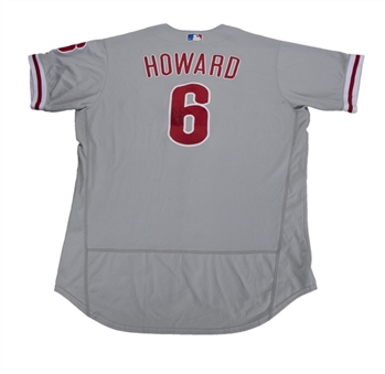 2016 Ryan Howard Game Used, Signed & Photo Matched Philadelphia Phillies Road Jersey Used In 10 Games For 4 Home Runs (Howard LOA) 